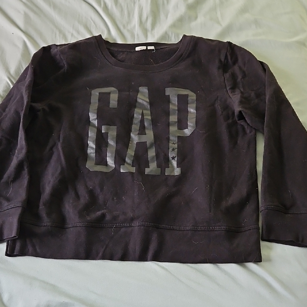 GAP Black Crew Neck Sweatshirt Casual Cotton Blend